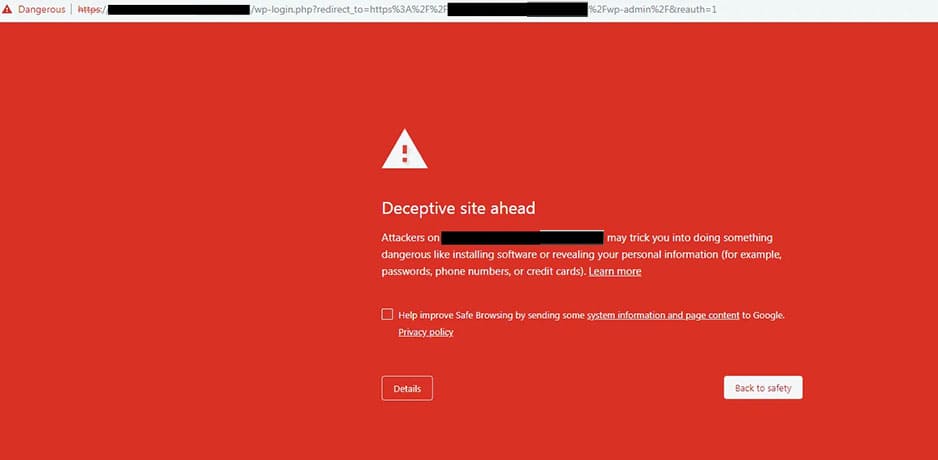 How to resolve a “deceptive site ahead” warning on your website